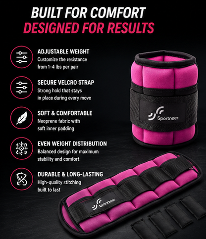 WeightWrap™ — Adjustable Ankle & Wrist Weights for Home Training