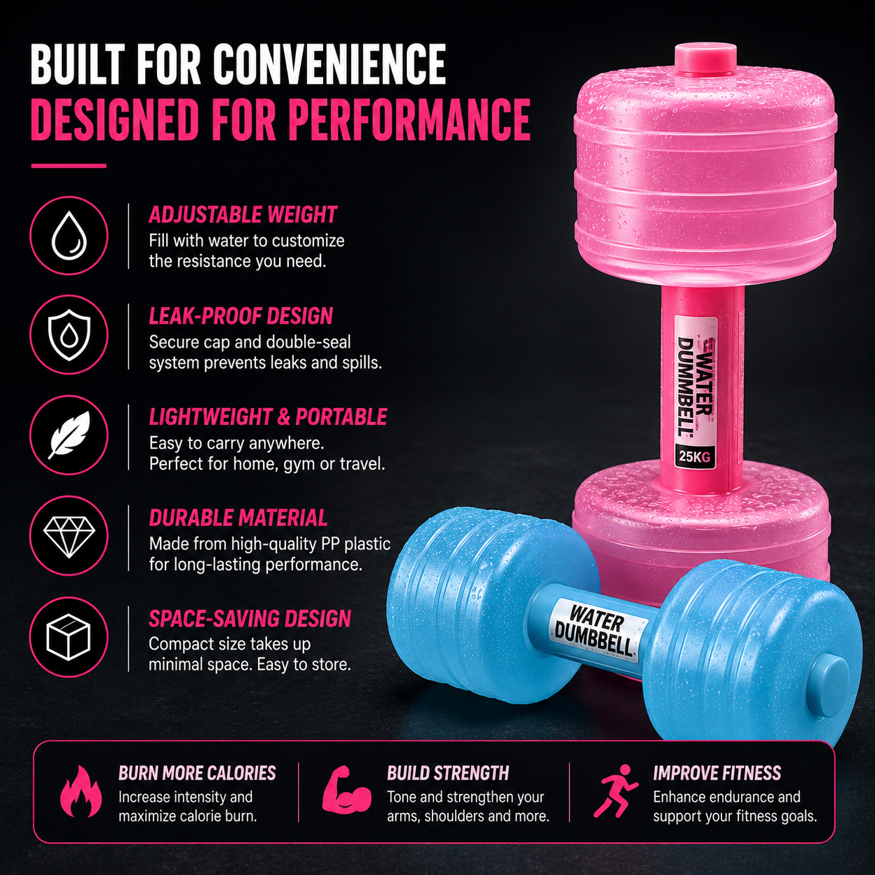 AquaDumbbell™ — Adjustable Water Dumbbell for Home Training