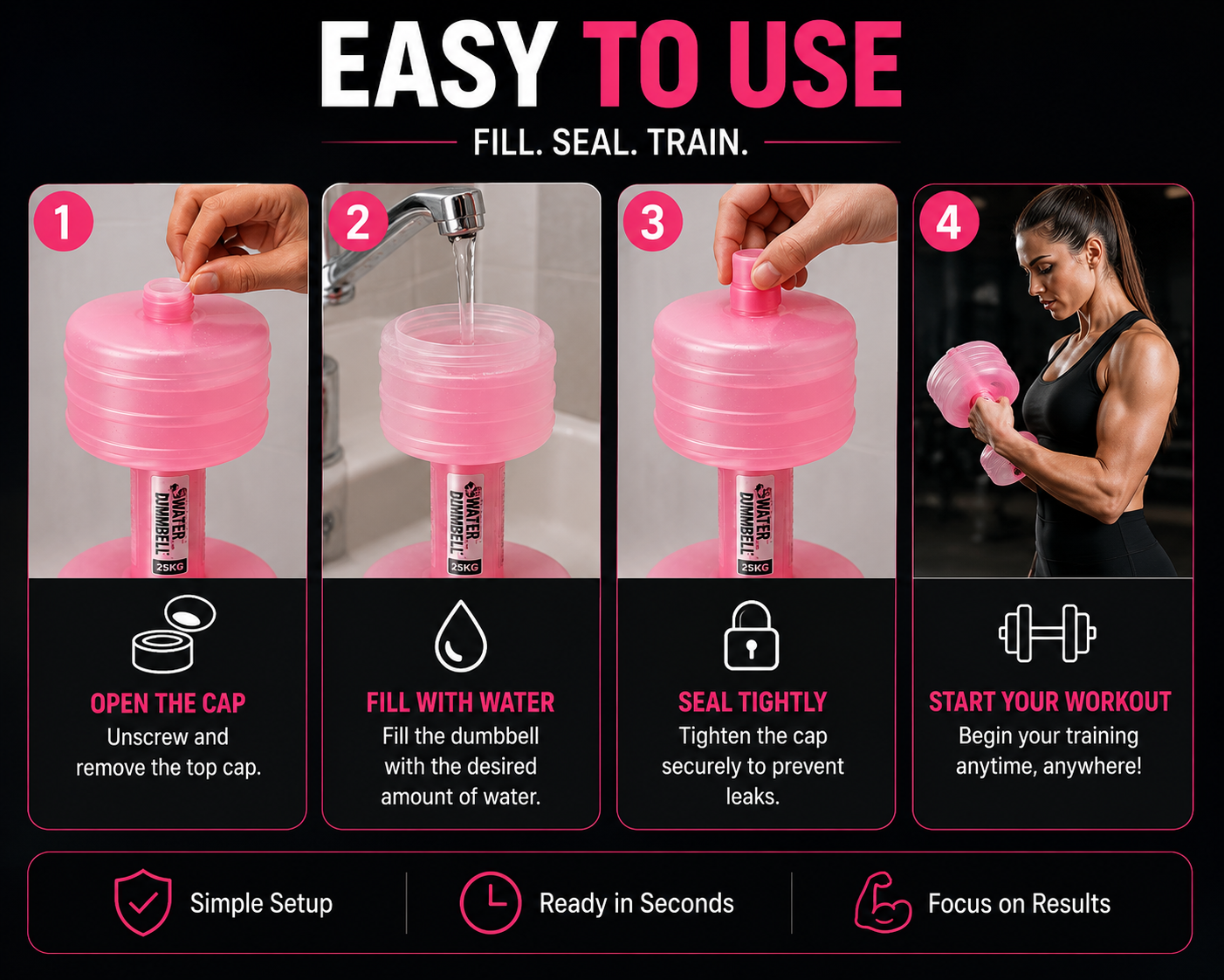 AquaDumbbell™ — Adjustable Water Dumbbell for Home Training