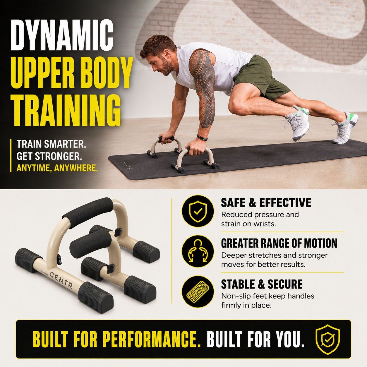 PushBar Ergo™ — Ergonomic Push-Up Bars for Home Workouts