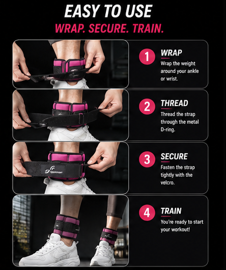 WeightWrap™ — Adjustable Ankle & Wrist Weights for Home Training