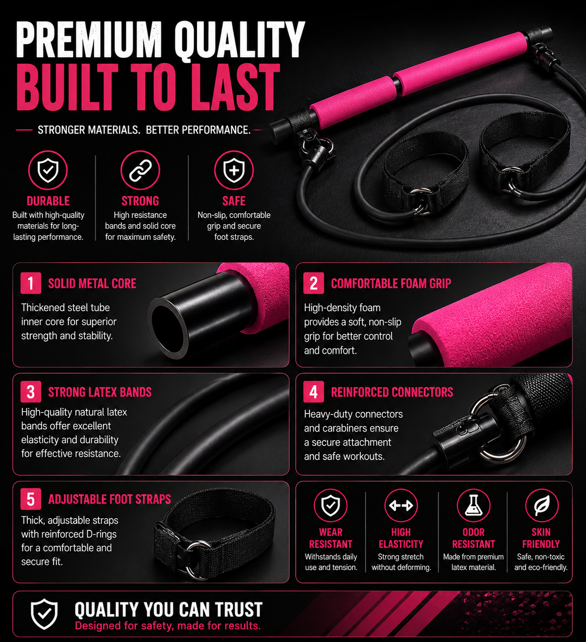 PilatesPro™ — Pilates Ring & Resistance Band Set