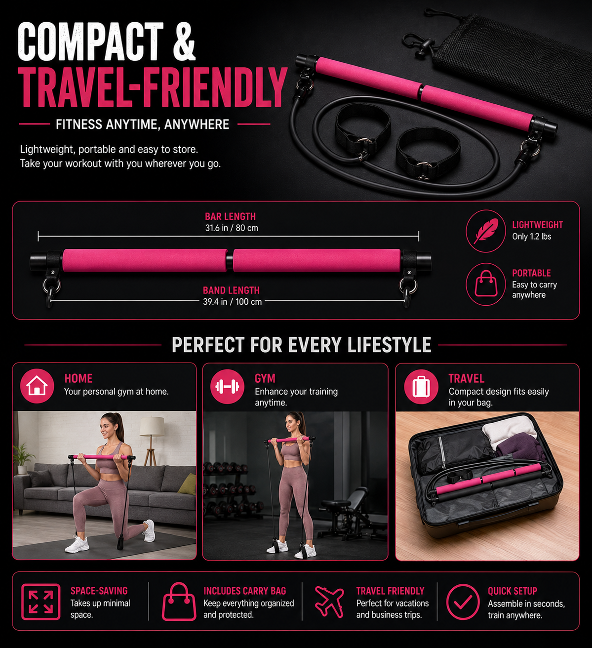 PilatesPro™ — Pilates Ring & Resistance Band Set