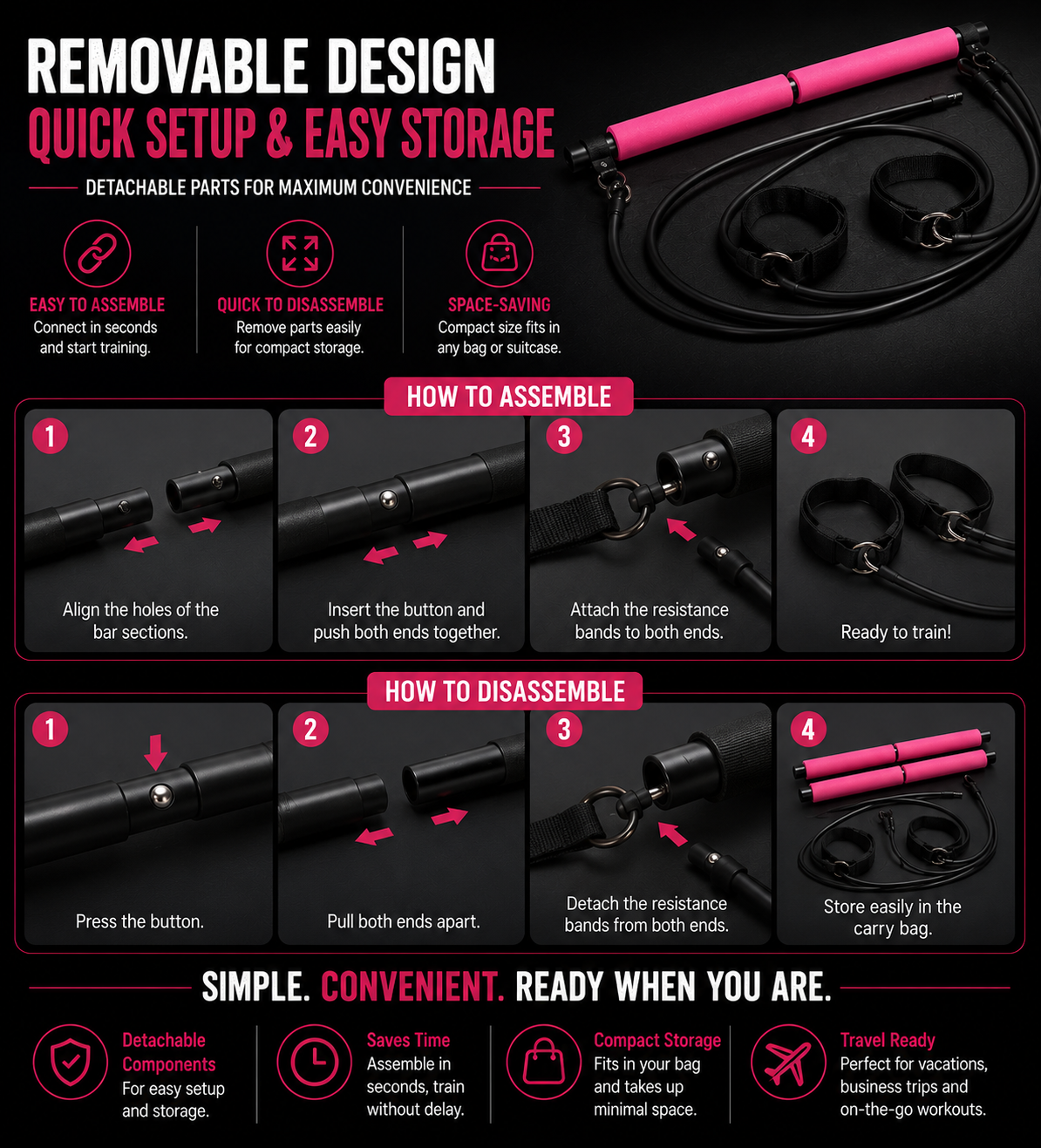 PilatesPro™ — Pilates Ring & Resistance Band Set