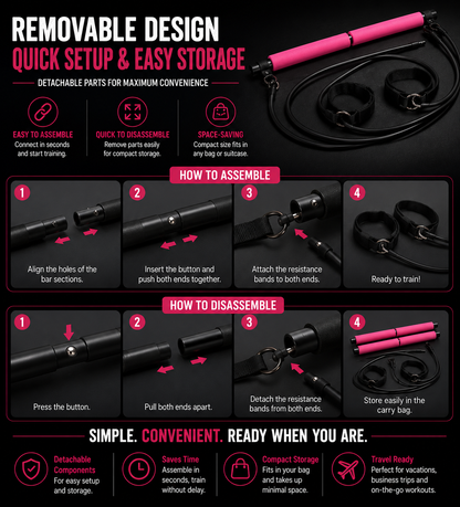 PilatesPro™ — Pilates Ring & Resistance Band Set