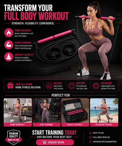 PilatesPro™ — Pilates Ring & Resistance Band Set