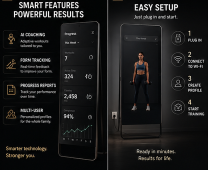MOTIVA MIRROR™ — AI Fitness Mirror for Home Workouts