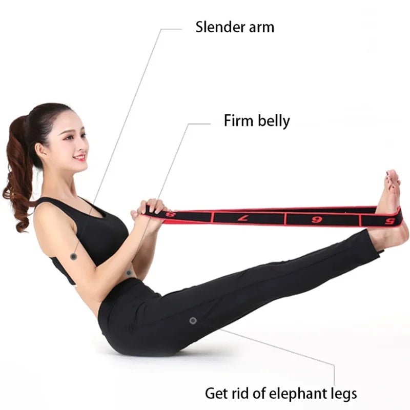 8 10 Section Elastic Yoga Pilates Resistance Band