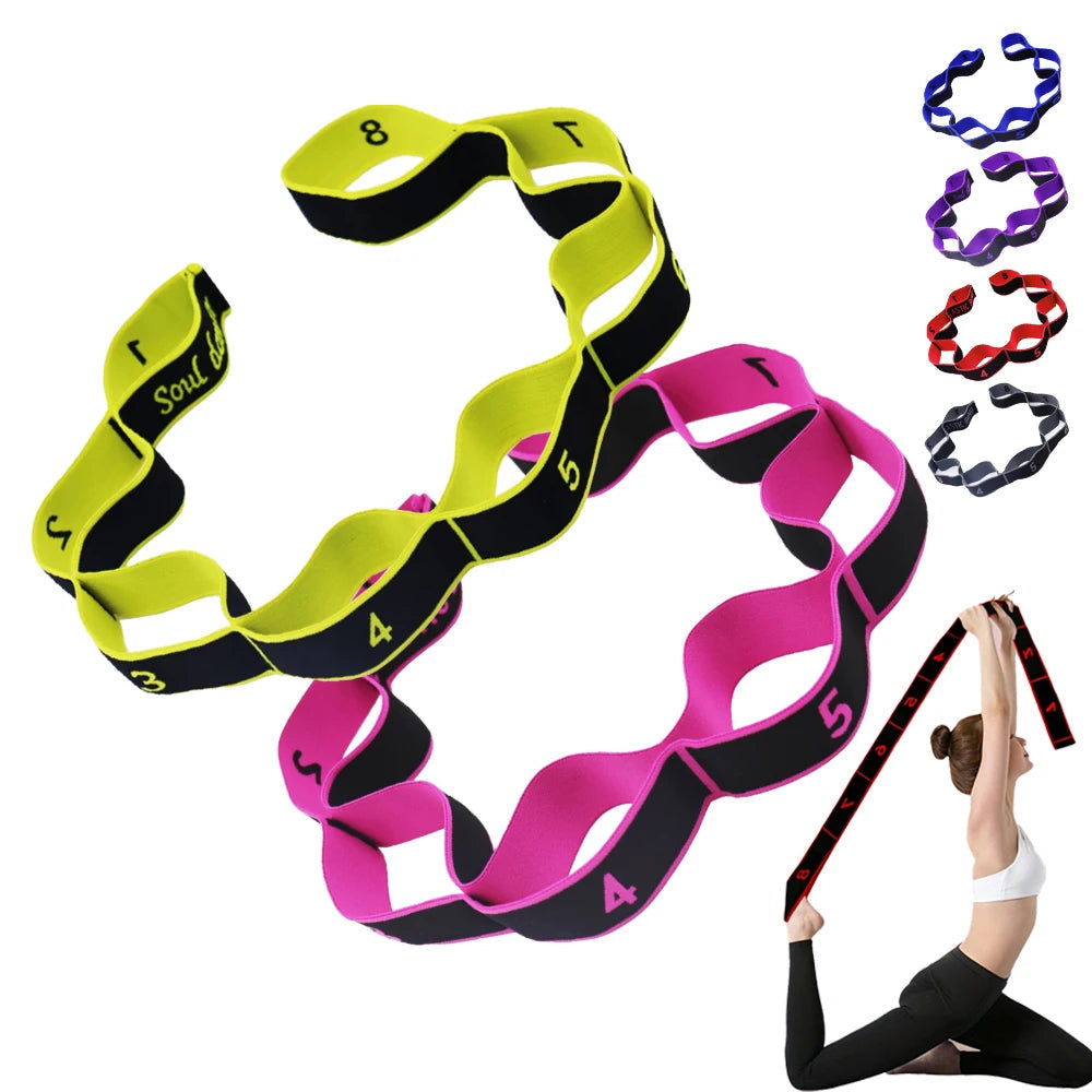 8 10 Section Elastic Yoga Pilates Resistance Band